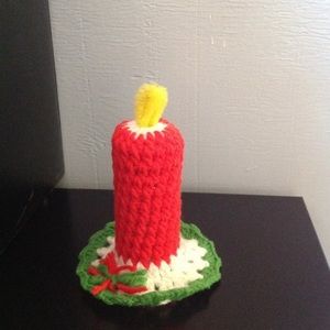 Vintage Crocheted/Knitted Christmas Candle Decor